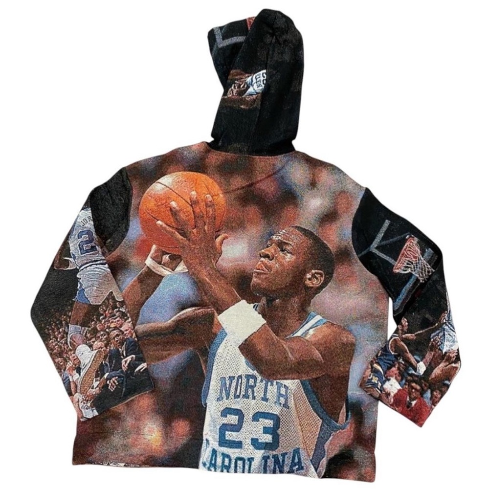 Tapestry Micheal Jordan 23 UNC hoodie extra graphic